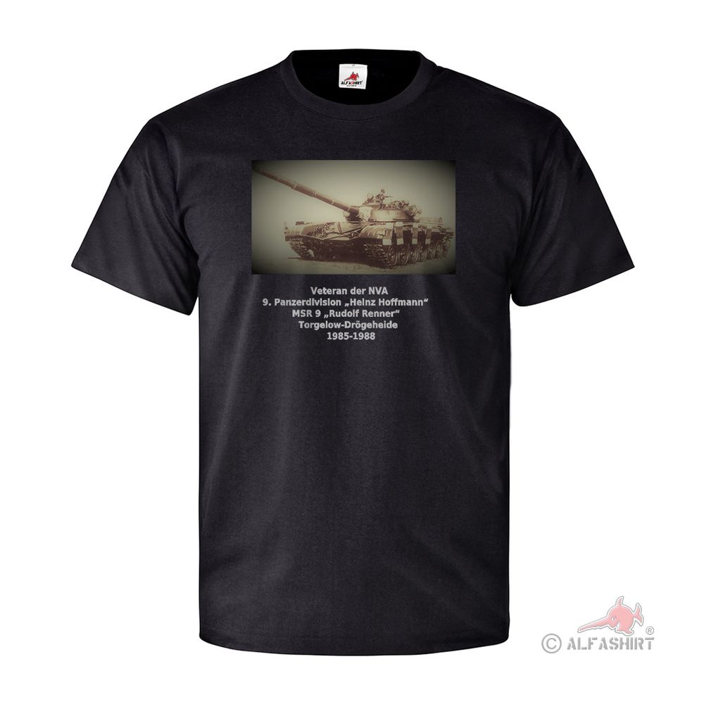 Veteran der NVA 9 Panzerdivision T72 Panzer DDR Rudolf Renner T-Shirt #26844