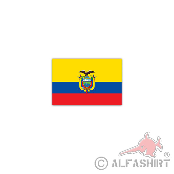 Sticker Ecuador Flag República del Ecuador Republic 11x7cm A2937