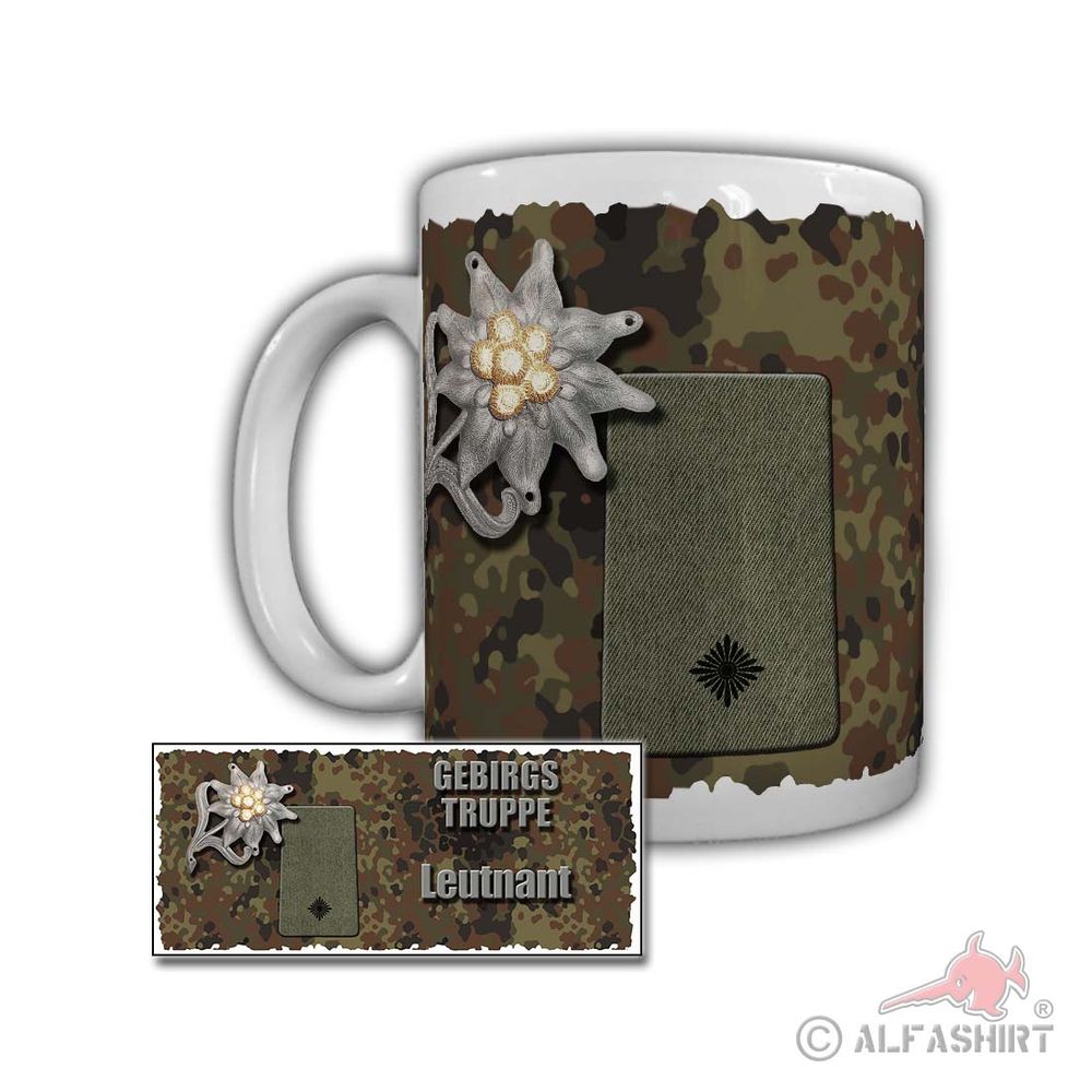 Tasse Gebirgstruppe Leutnant Gebirgsbeobachtungsbataillon 83 Bundeswehr #29598