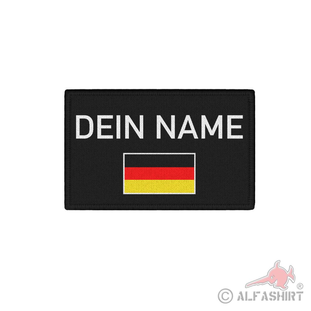 Patch 7,5x4,5cm personalisierbar schwarz dein Name Wunschtext GER DE #43998