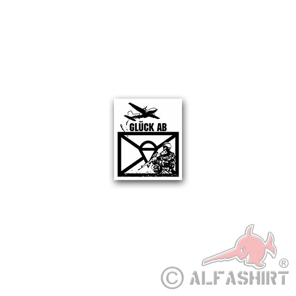 Aufkleber/Sticker Glück ab Fallschirmjäger Fallschirmsprung Falli 7x7cm A3569