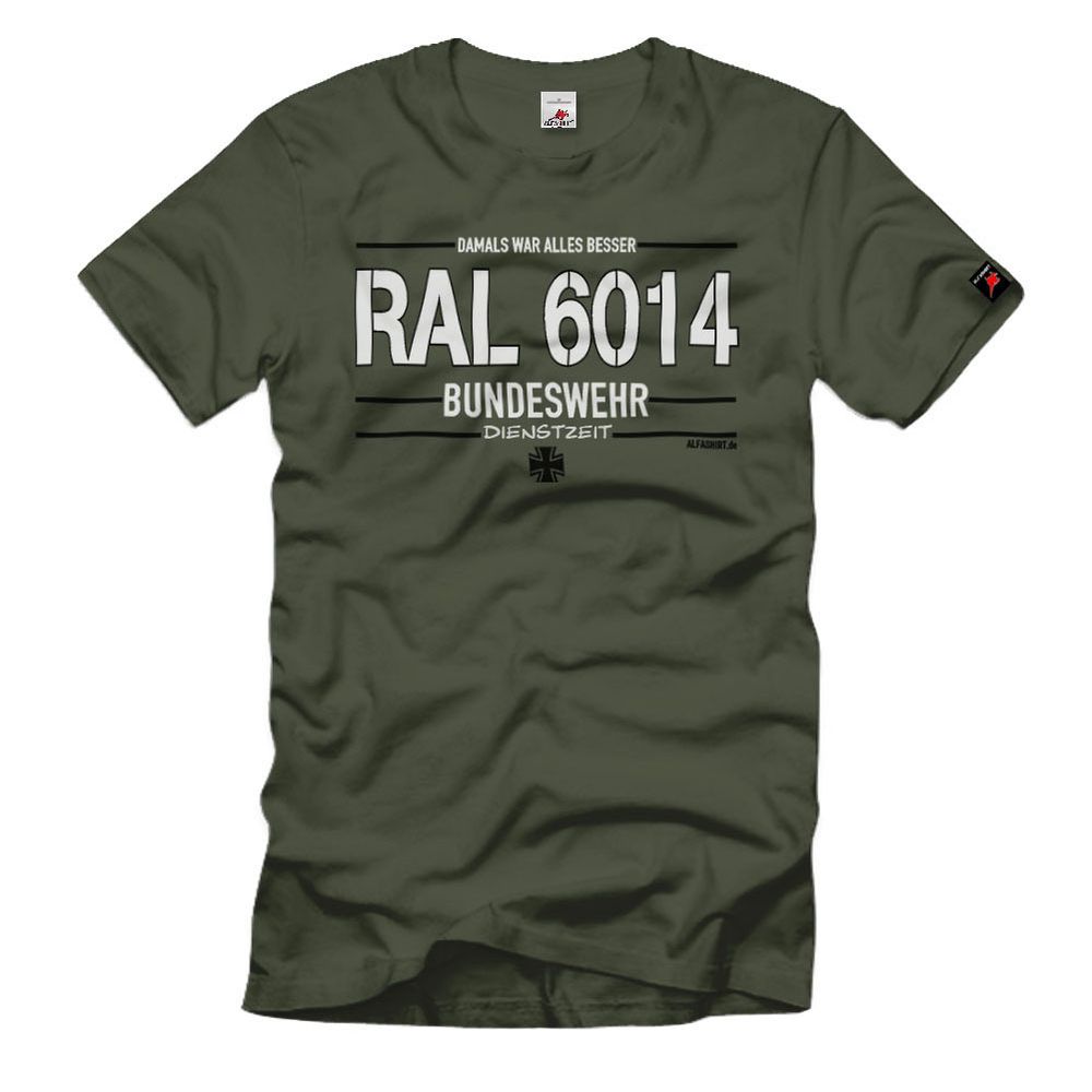 RAL 6014 Dienstzeit Personalisiert BW Bundeswehr Farbe Lack T-Shirt # 34098
