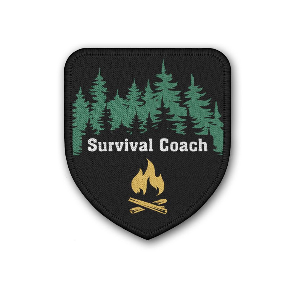 Patch 7,5x6,5cm Bushcraft Wald Woods Survival Coach Überlebenstraining #46754