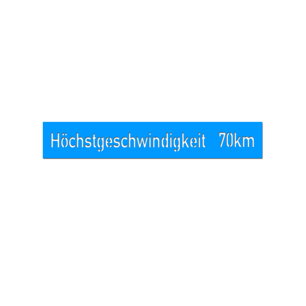 Lackierschablone Geschwindigkeit 70km Kübelwagen Typ 82  Kdf 1 31,5 x 3cm A5547