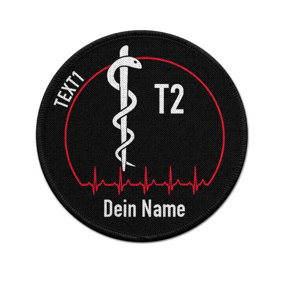 Patch Rund 9cm Durchmesser Äskulap Schlange Stab Puls Rettungsdienst #46266