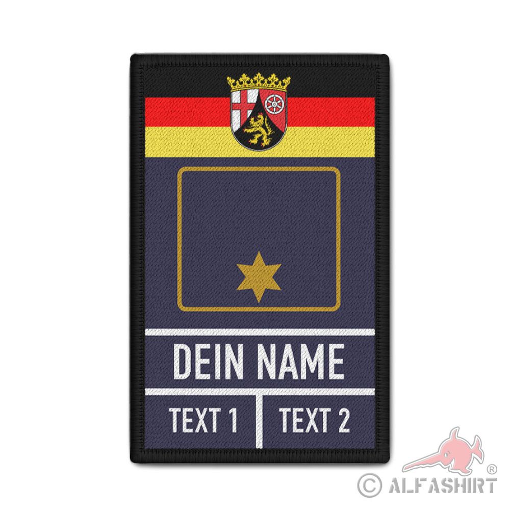 Rank Patch personalisiert R. Kreuz Rheinland Pfalz Rangabzeichen #41670