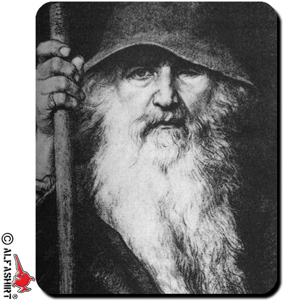 Odin Wanderer Schwedische Ausgabe Edda 1886 Altnordisch Allvater Mauspad #16091