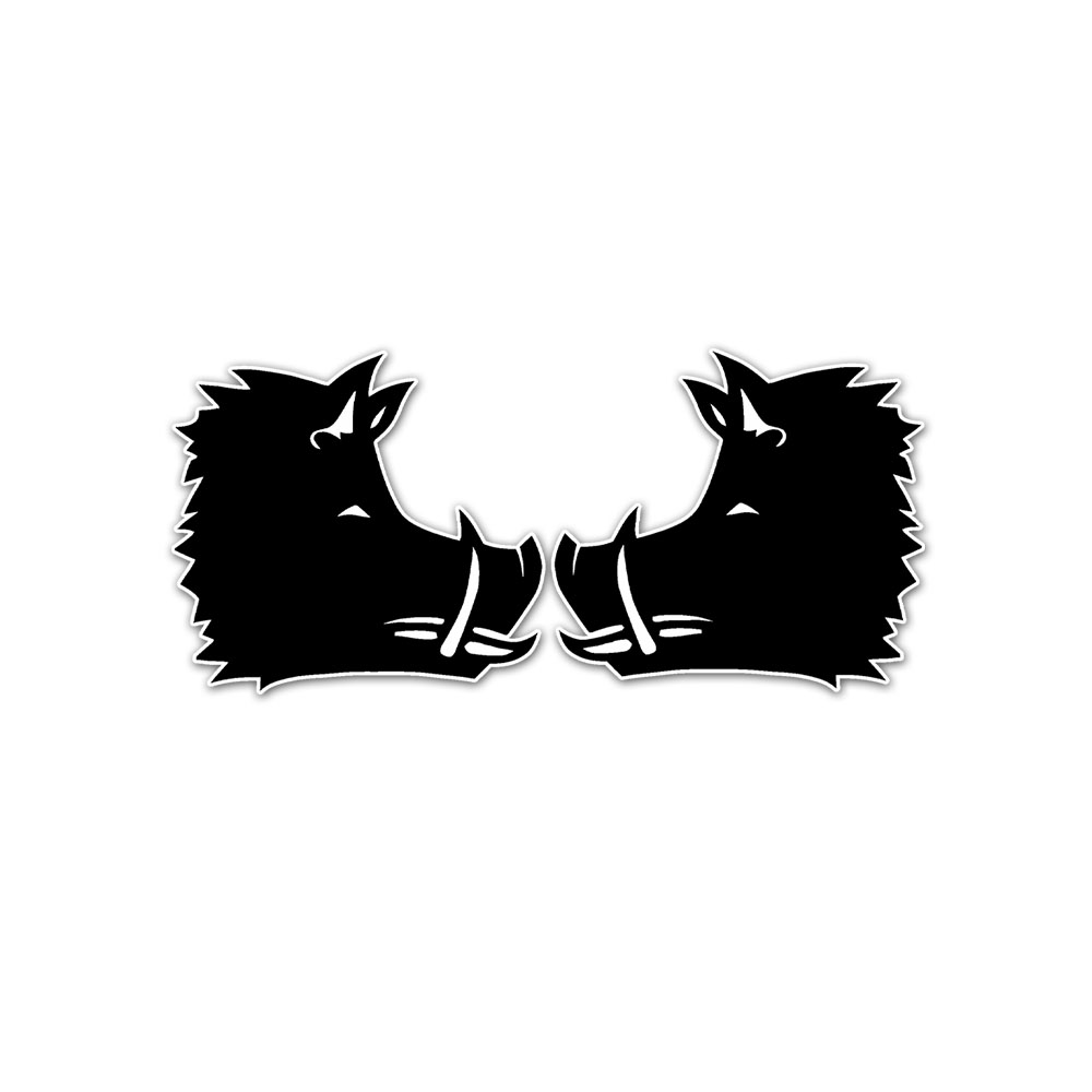 Wildschwein 2er set Keile Wild Sau Kopf Jäger Förster Aufkleber je 5x4,5 #A5769