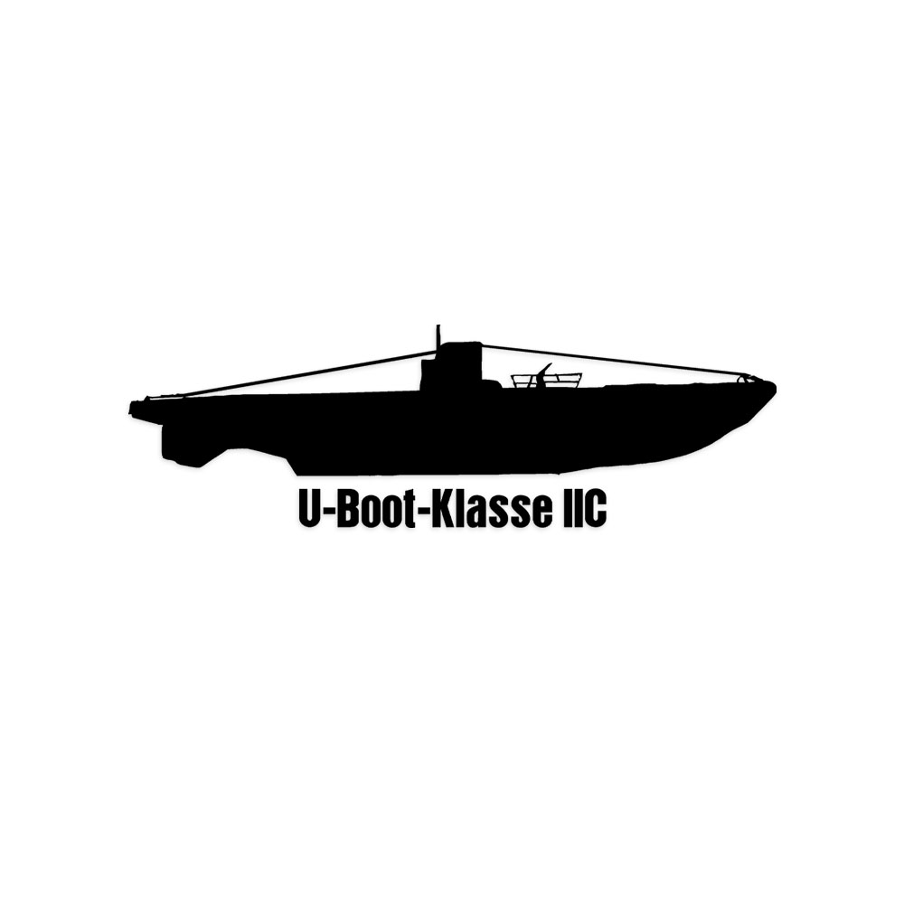 Wandtattoo U-Boot Klasse IIC U56 - U63 Kiel Einbaum Helgoland #A6205
