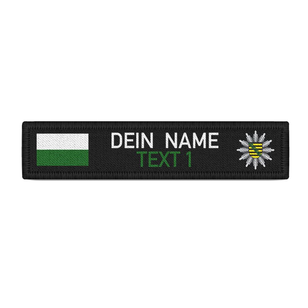 Namensschild Patch Polizei Sachsen Dienstabzeichen Flagge Wappen #47521