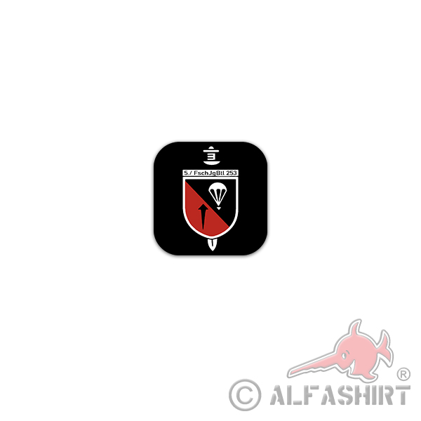 Sticker 5 FschJgBtl 253 Paratrooper Battalion BW Army 7x7cm A3111