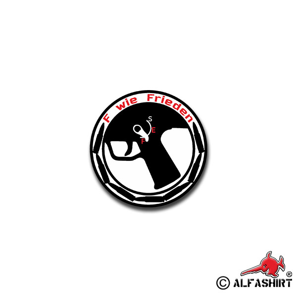 Sticker F for Peace BW rifle instructor fireproof 7x7cm A1566