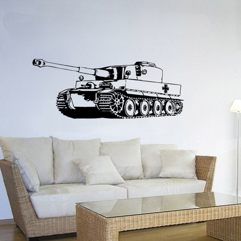 Wandtattoo Tiger Panzer 2  Sonderkraftfahrzeug BW Einheit Fahrzeug 45x120cm#A1896