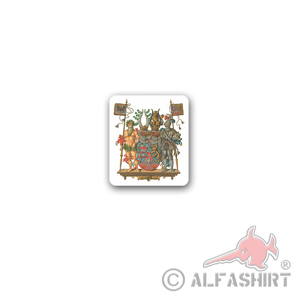 Aufkleber/Sticker Hessen Preußische Provinz Nassau Preußen Wappen 6x7cm A3196