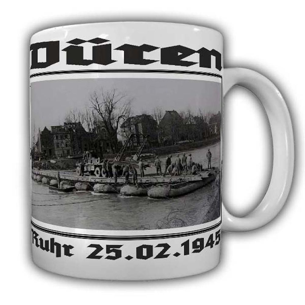 Behilfsbrücke 1945 Düren Ruhr Militär Soldaten Brücke Düren Rölsdorf#22564