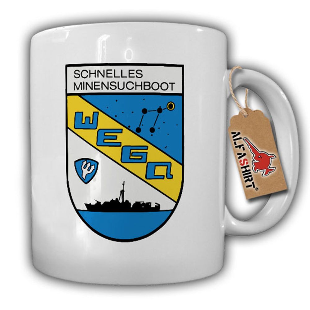 Tasse SM-Boot WEGA schnelles Minensuchboot Abzeichen Bundesmarine #17951