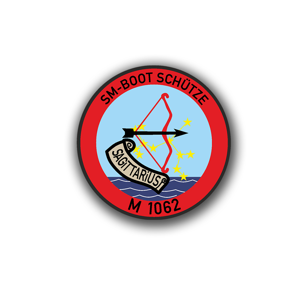 Sticker SM-Boat Gunner Sagittarius German Navy Naval Military 7x7 cm #A6650