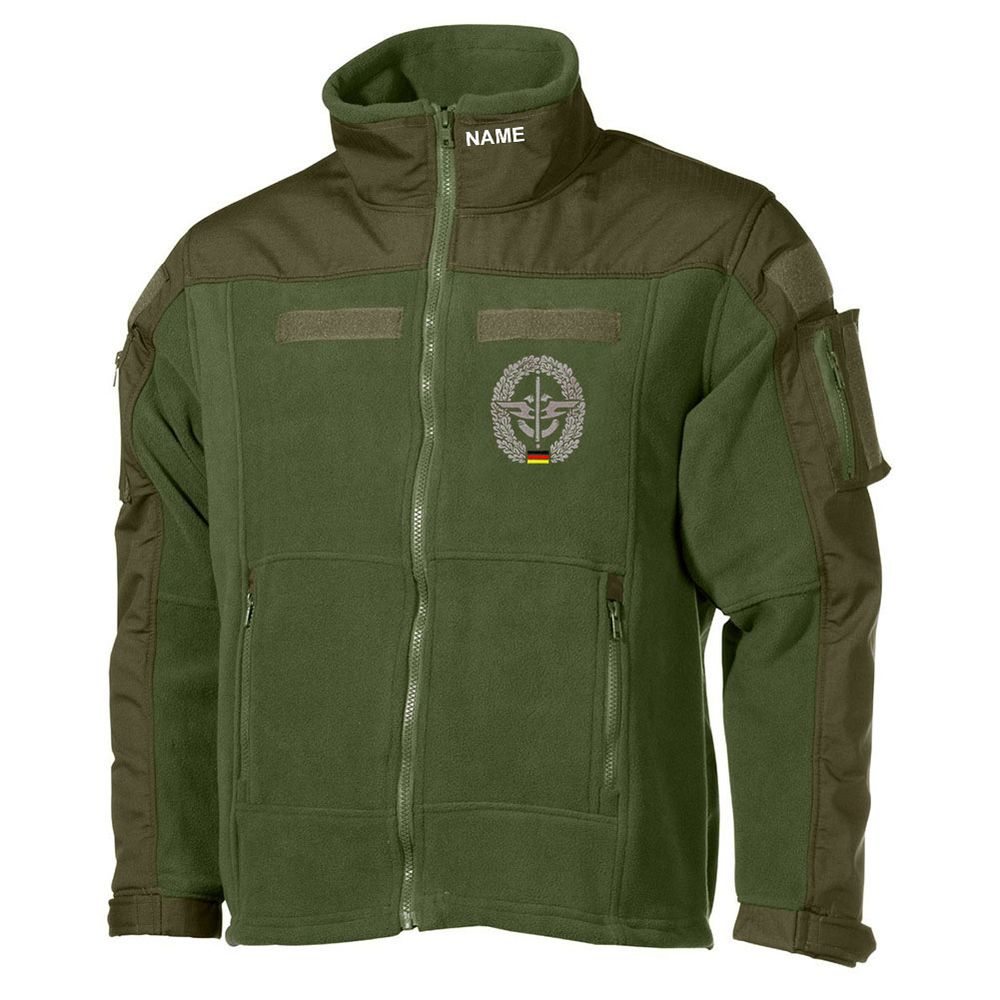 Combat Fleece Jacket EMBROIDERED Replenishment Name Velcro Inst LogBtl Bundeswehr #30489