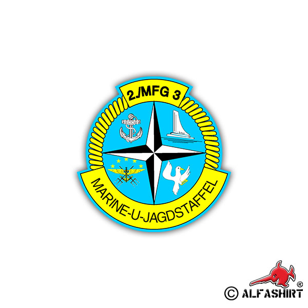 Sticker 2. MFG3 Marine U-Jagdstaffel crest badge 7x7cm A1155
