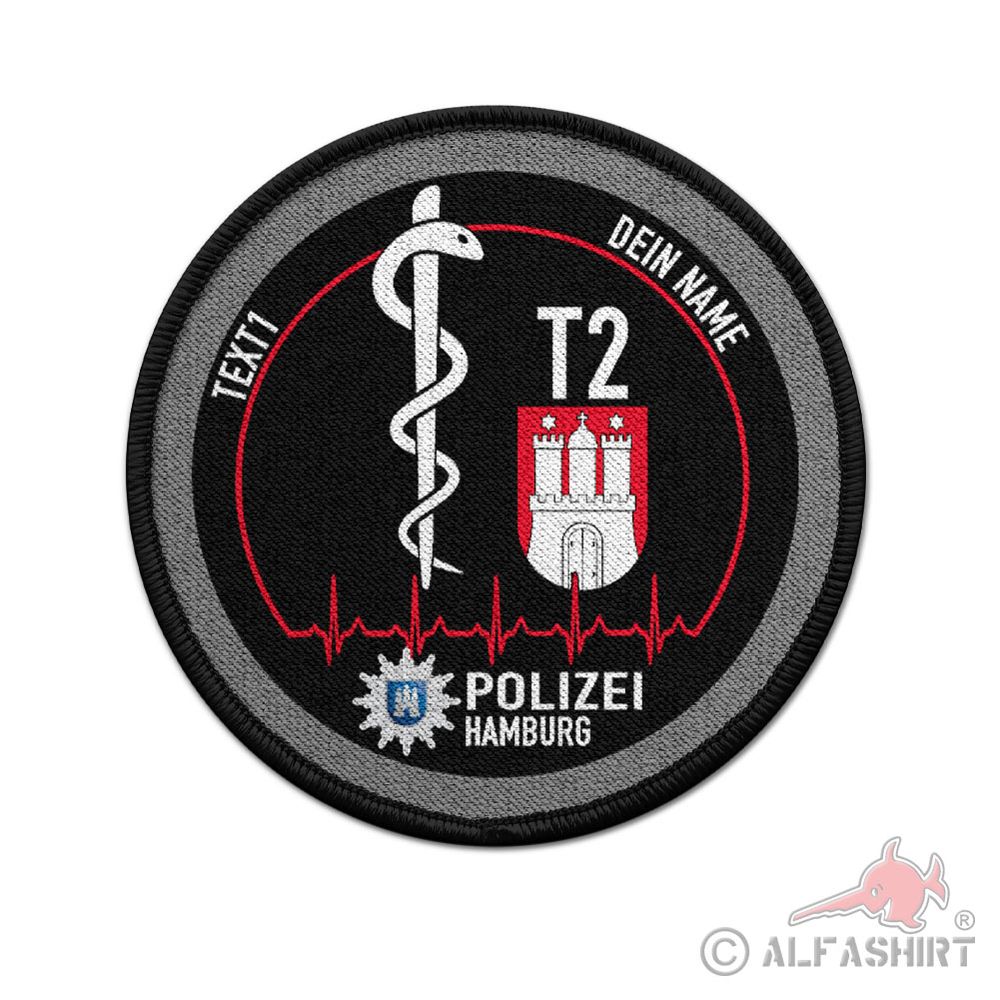 Patch 9cm personalisierbar Polizei Hamburg Äskulap Schlange #44432