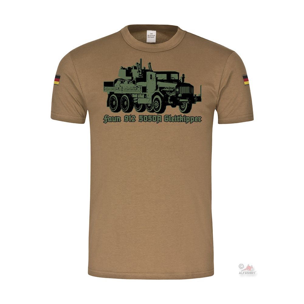 BW Tropen Faun 912 5050A slide tipper military truck Faun T-Shirt # 37769