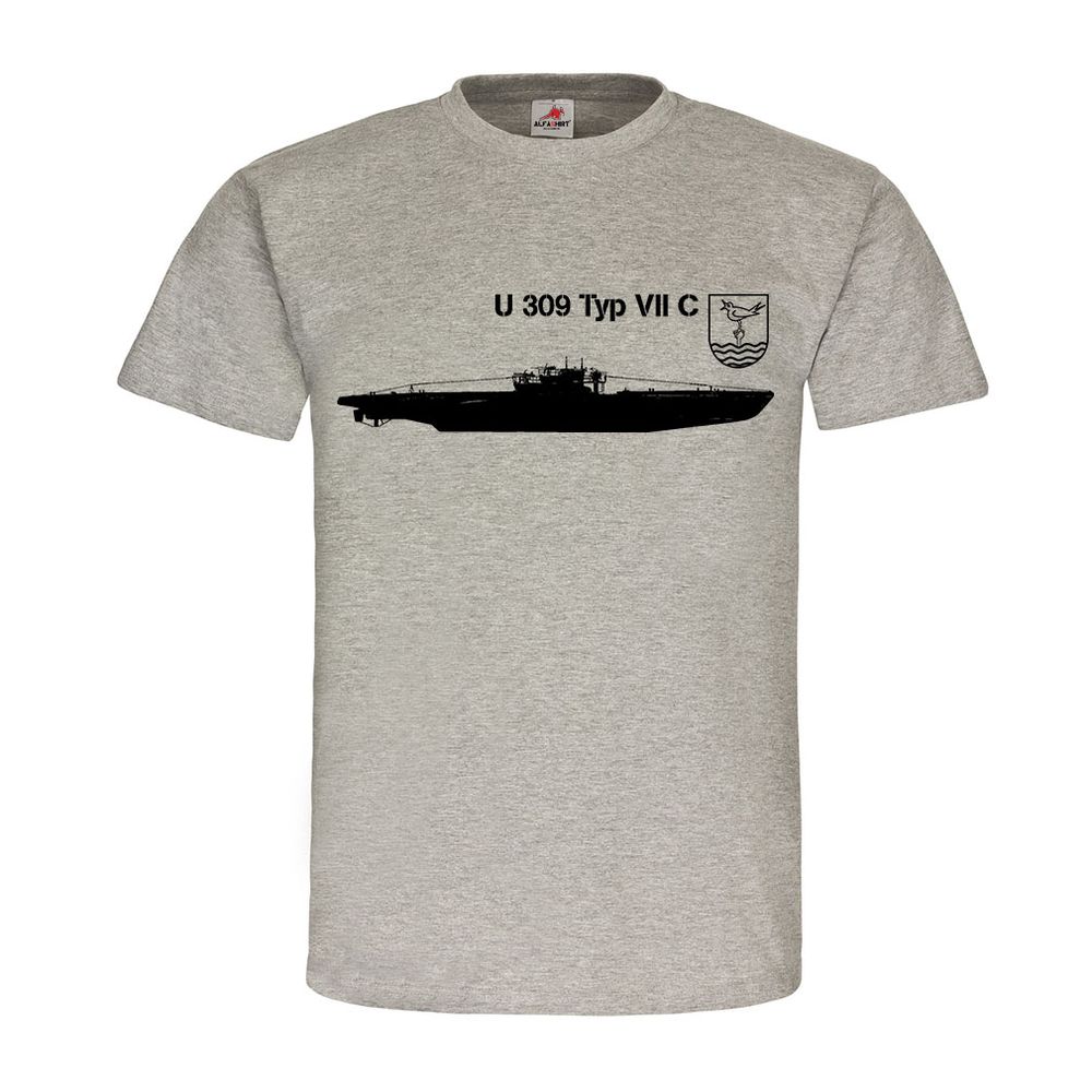 U309 Typ VIIC C U-Boot Marine Atlantik Meer Turmwappen Siluette Umriss #25303