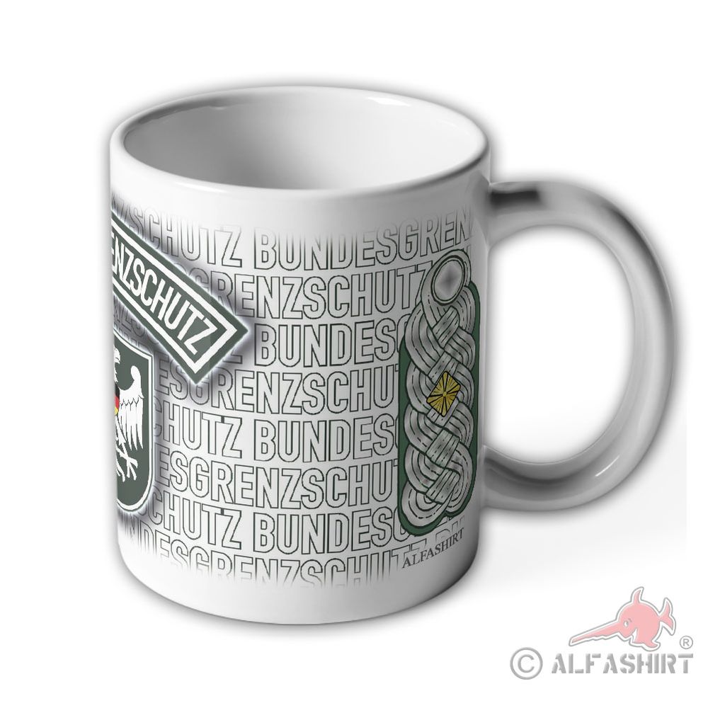 Tasse Oberstleutnant BGS Bundesgrenzschutz Wappen Abzeichen Andenken #23703