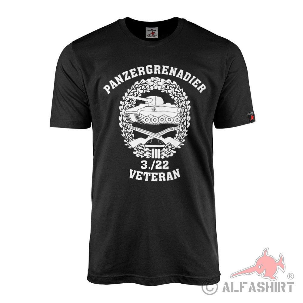 Panzergrenadier Veteran 3 PzGrenBtl 22 Badge Heinrich T-Shirt #44514