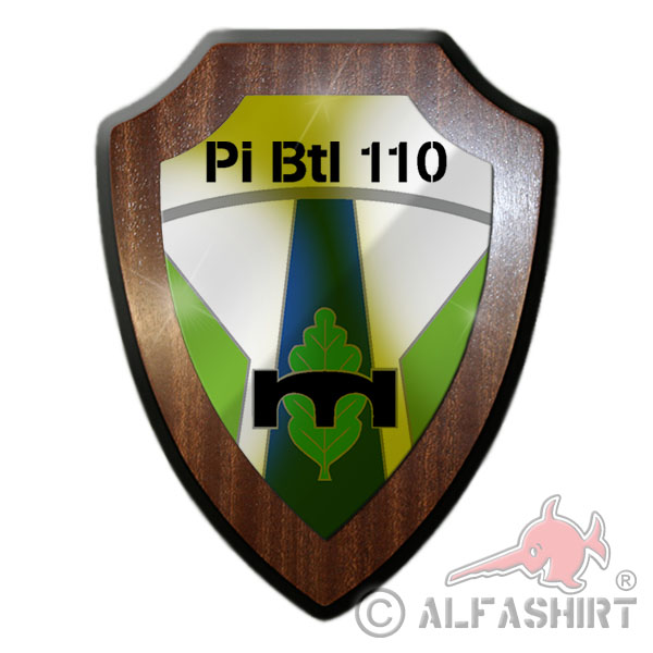 Heraldic shield / Wall sign - PiBtl 110 Pioneer Battalion Minden Weser # 25668