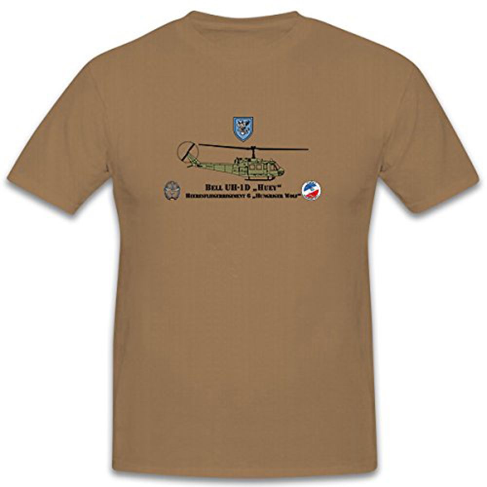 HFlgRgt 6 Wolf BELL 1D HUEY Army Aviation Regiment 6 Military - T Shirt # 11121