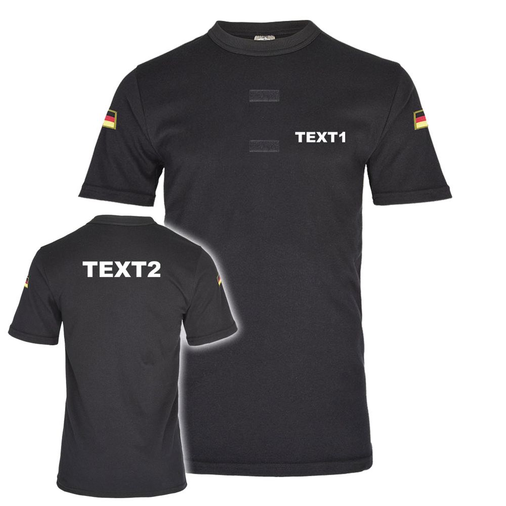 BW Tropenshirt Schwarz personalisierbar Text Wunschtext Front Rücken #47588