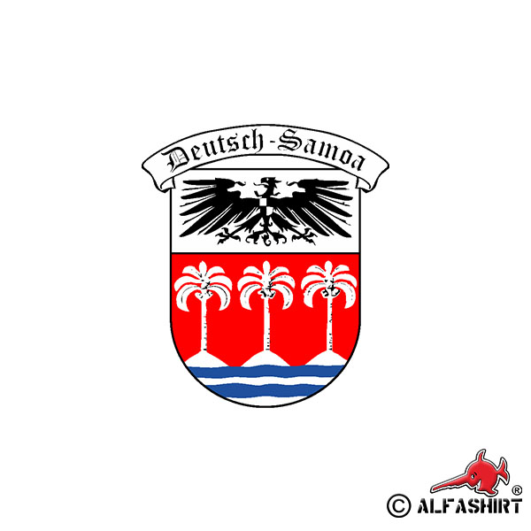 Sticker German Samoa colony coat of arms protectorate island 6x7cm A1029