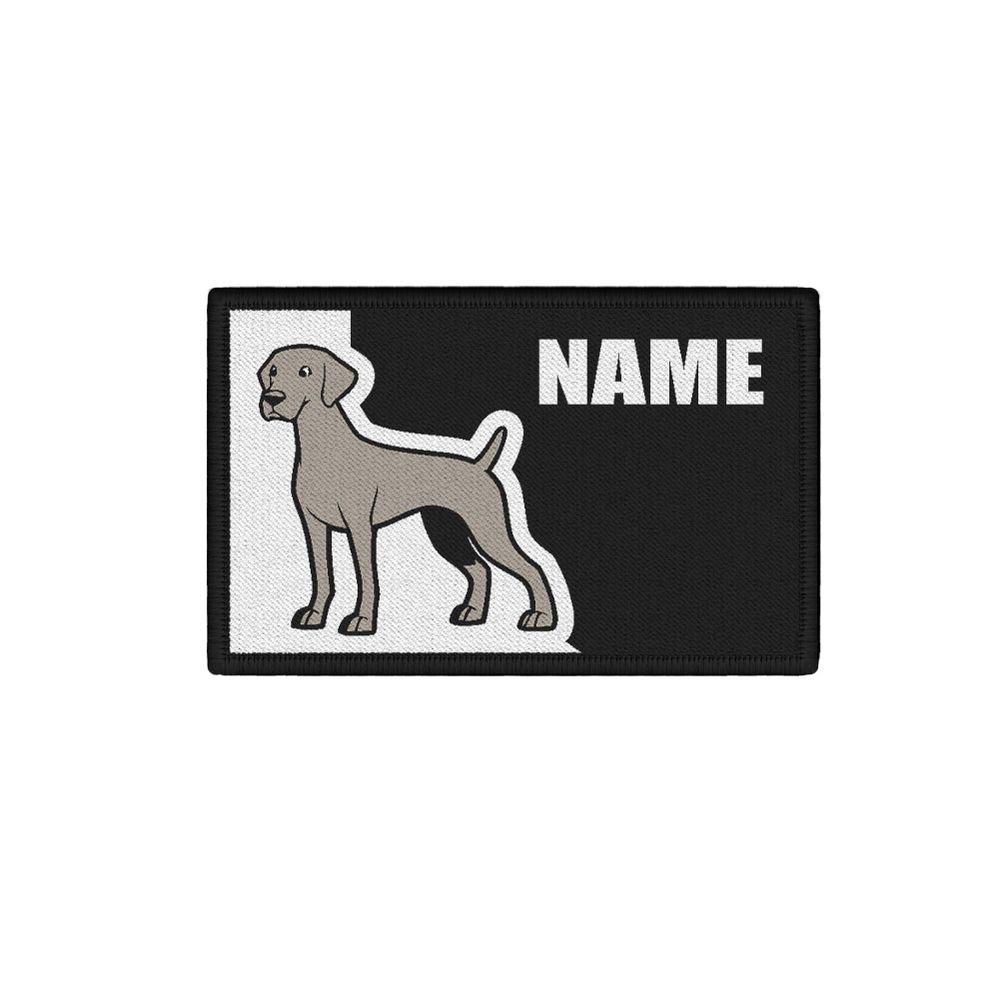 Patch 7.5x4.5 Weimaraner with your name Raner silver gray shorthair #41217