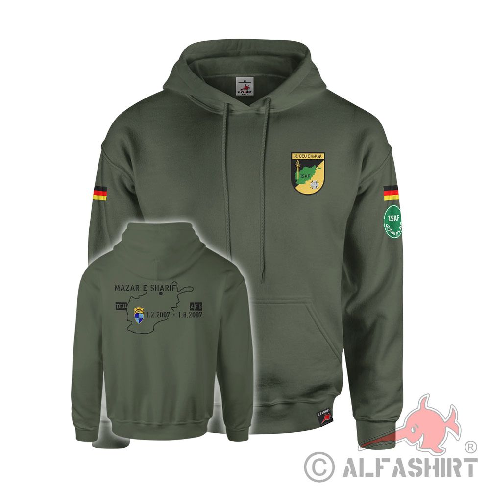 Hoodie oliv AFG DEU 13 EinsKtgt ISAF Bundeswehr BW DE Flaggen Fahnen #43442