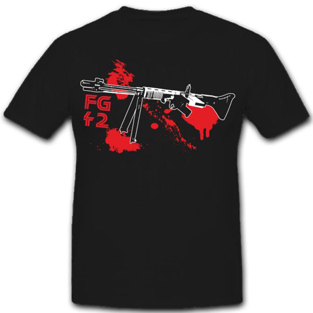FG 42 Fallschimjäger Waffe Gewehr Deutschland Blut Spritzer - T Shirt #7355