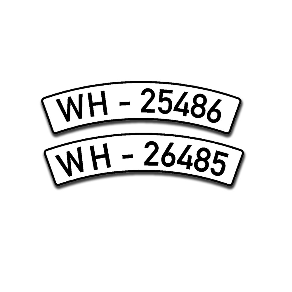 Nummernschild Aufkleber Oldtimer Motorrad Gespann Seitenwagen 2x 31x8cm A5240