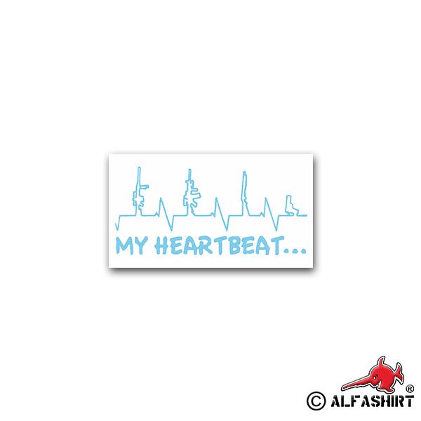 Sticker My Heartbeat Heartbeat Sniper Rifle Shot 13x7cm A2508