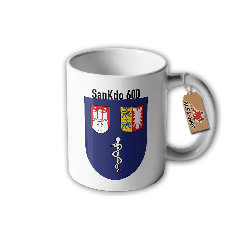 Tasse SanKdo 600 Häferl Bundeswehr Wappen Abzeichen Kaffee Becher BW #30559