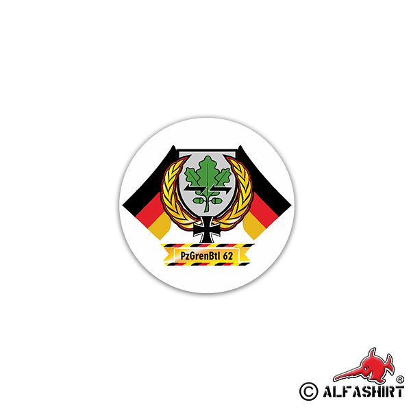 Sticker PzGrenBtl 62 Panzergrenadierbataillon Neustadt 7x7cm A2371