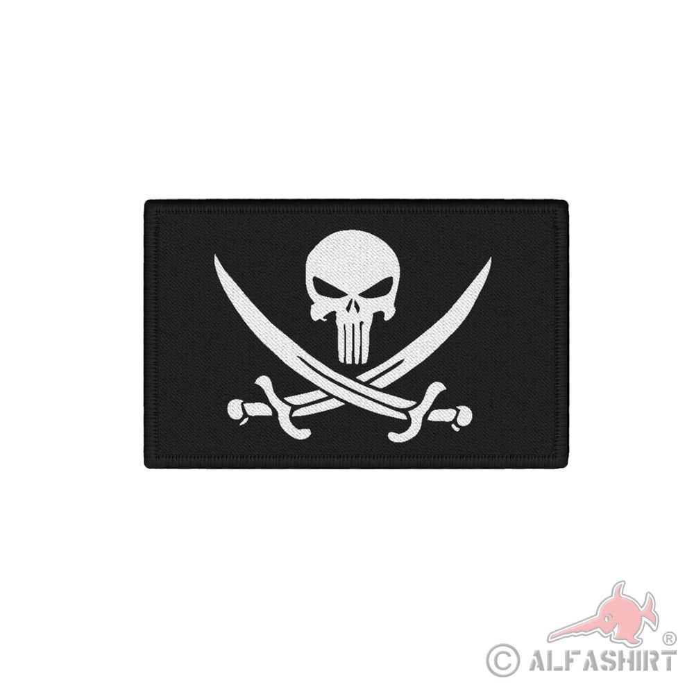 Patch Infidel Pirate Jolly Roger Piratenflagge Schädel 7,5x4,5cm #38458
