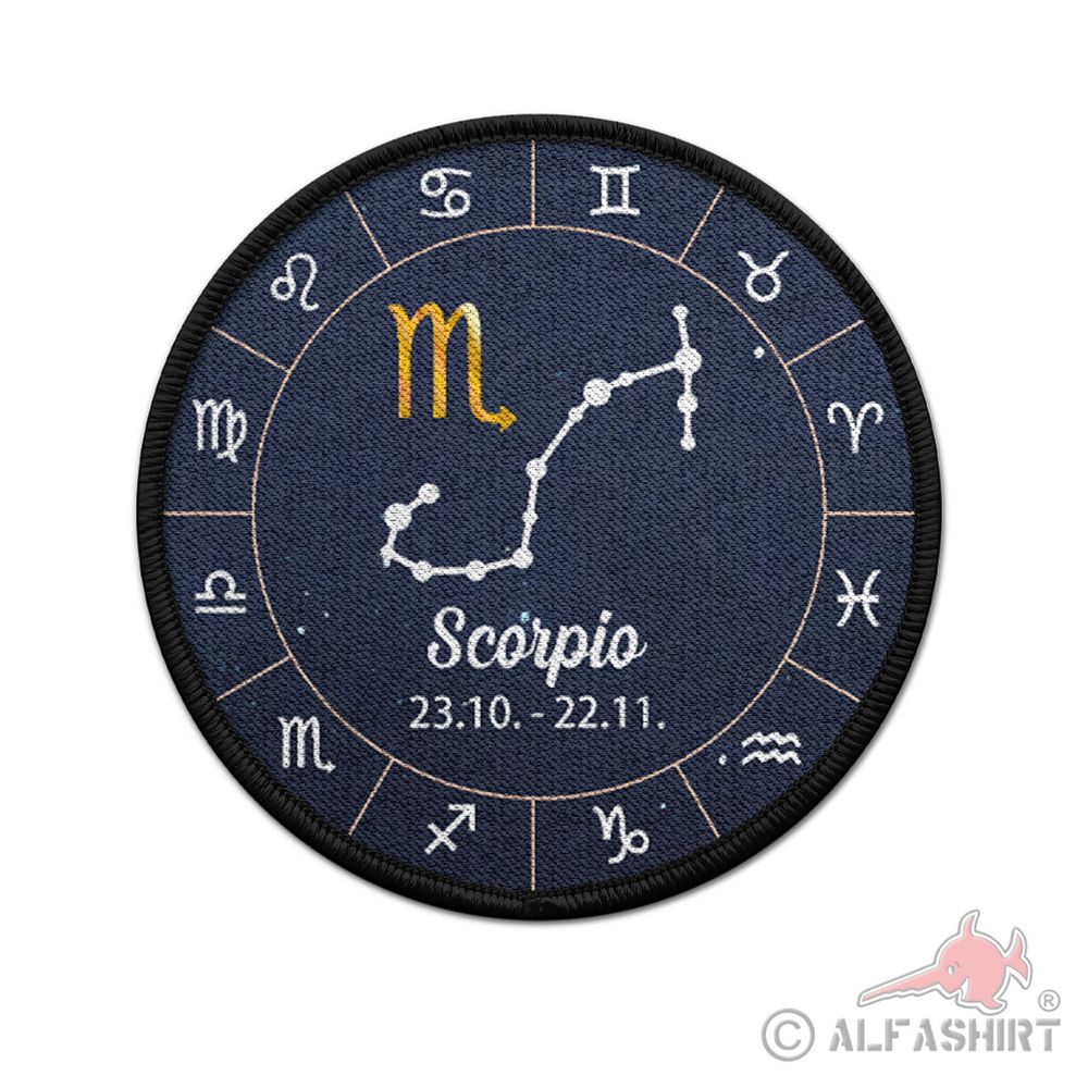 Patch 9cm Sternzeichen zodiac signs Skorpion Scorpio Oktober November #42995