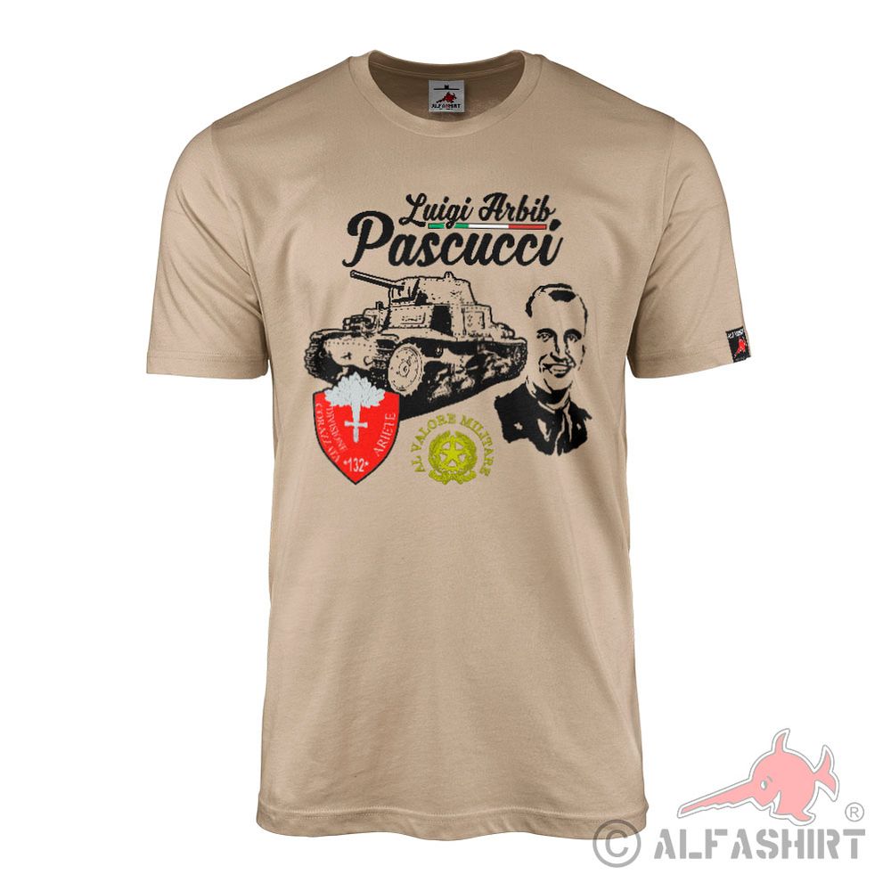 Luigi Arbib Pascucci Italien Ariete El Alamien WW2M13-40 Panzer T-Shirt#43413