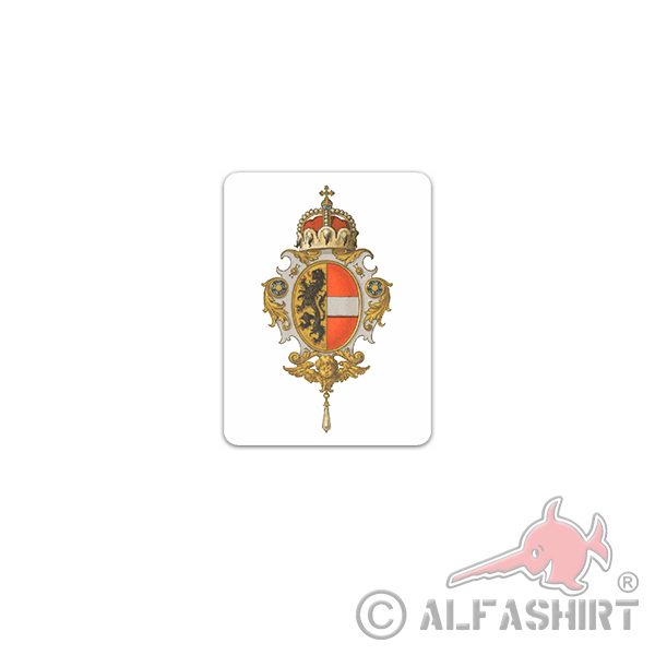 Sticker Duchy Salzburg Coat of Arms Kurfürstentum Salzburg 7x7cm A3326