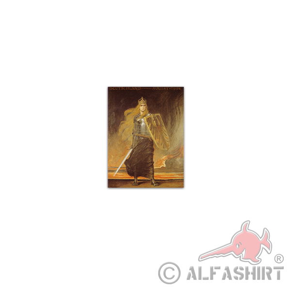Aufkleber/Sticker Germania 1914 Personifikation Preußen Militär 5x7cm A3450