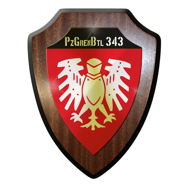 Wappenschild PzGrenBtl 343 PanzerGrenadierBataillon dran drauf drüber Bw #9243