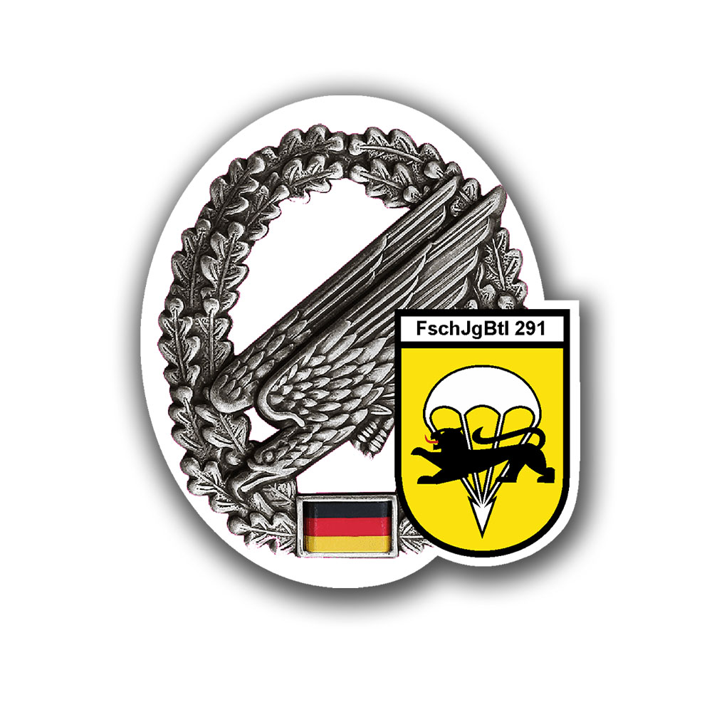 Aufkleber 10x9cm Fallschirmjägerbataillon FschJgBtl 291 Stetten 1. LLDiv #A6533
