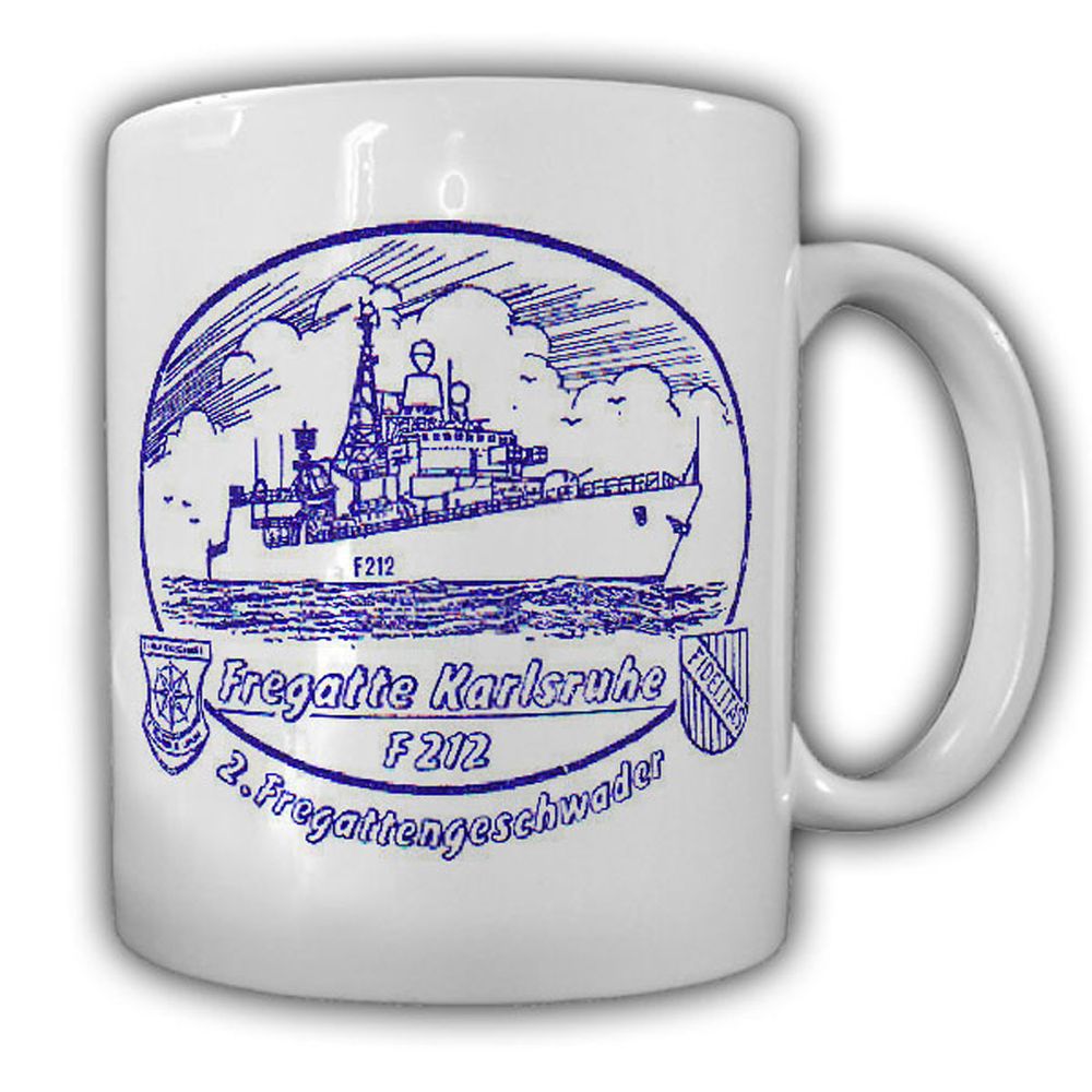Tasse Fregatte Karlsruhe 2 Fregattengechwader Bundesmarine Becher Kaffee #23852