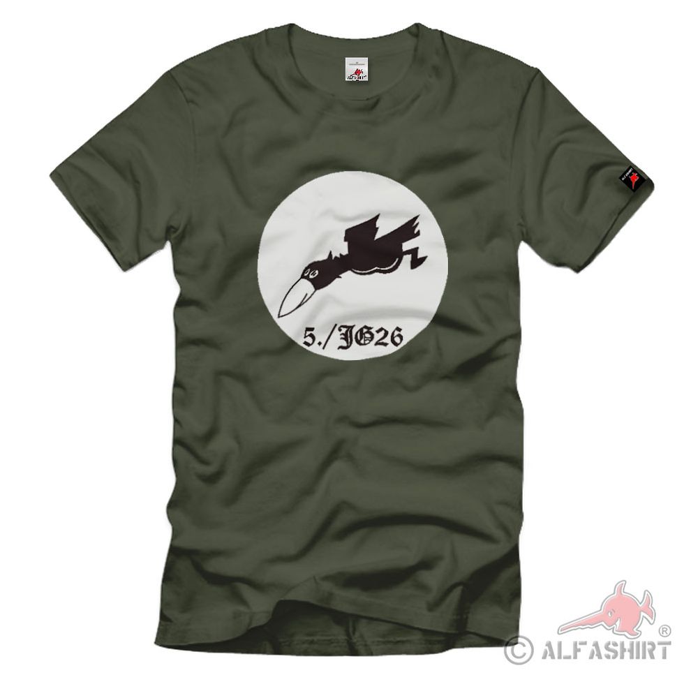 5./JG26 5.Staffel Jagdgeschwader 26 Lutwaffe Wappen WK2 Wh - T Shirt #1734