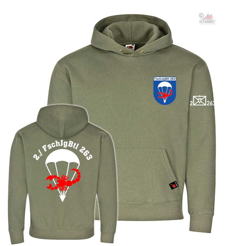 Hoodie 2 FschJgBtl 263 Fallschirmjäger Kommando Kompanie #38896