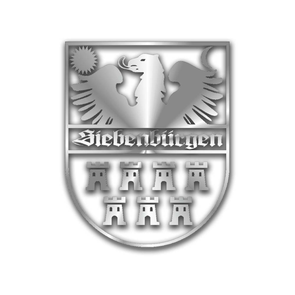 Siebenbürgen Wappen Aufkleber Sticker Siebenbürger Sachsen silber #A3285a